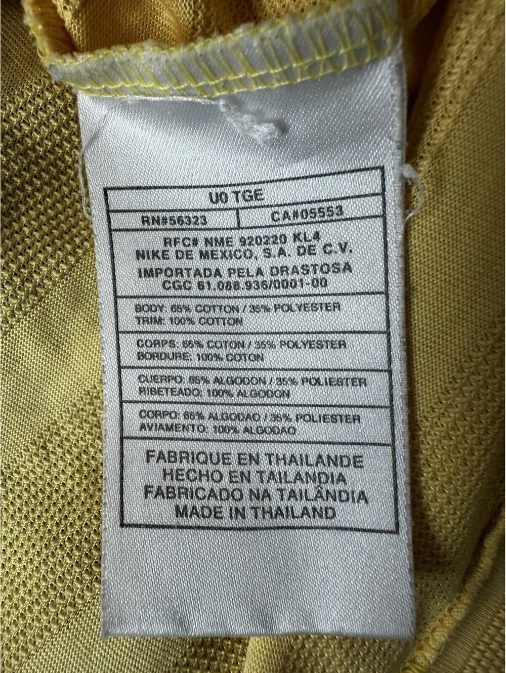 Vintage 90s Nike Golf Polo Shirt Mens Large Yellow Dakota Dunes Open Striped
